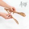 Large Handmade Olive Wood Salad Tongs