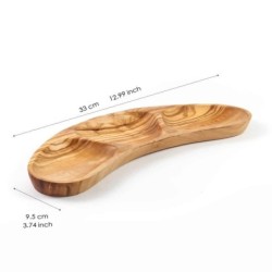 Divided Plate Handmade from Olive Wood
