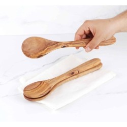 Set of 3 Handmade Olive Wood Spoons for Cooking