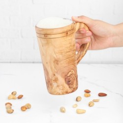 Large Wooden Mug. Handmade Wooden Cup with Handle