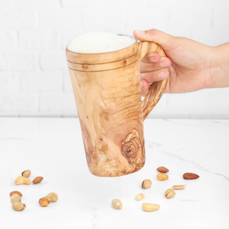 Large Wooden Mug. Handmade Wooden Cup with Handle