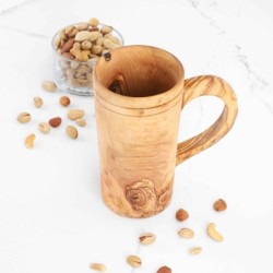 Large Wooden Mug. Handmade Wooden Cup with Handle