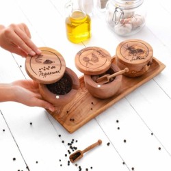 Handmade Wooden Spice Rack. Wooden Salt Cellars