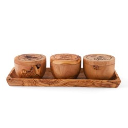 Handmade Wooden Spice Rack. Wooden Salt Cellars