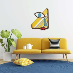 Eye Mask Wall Decor. Olive Wood Handmade