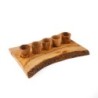Set of 5 Wood Shot Glasses with Serving Board