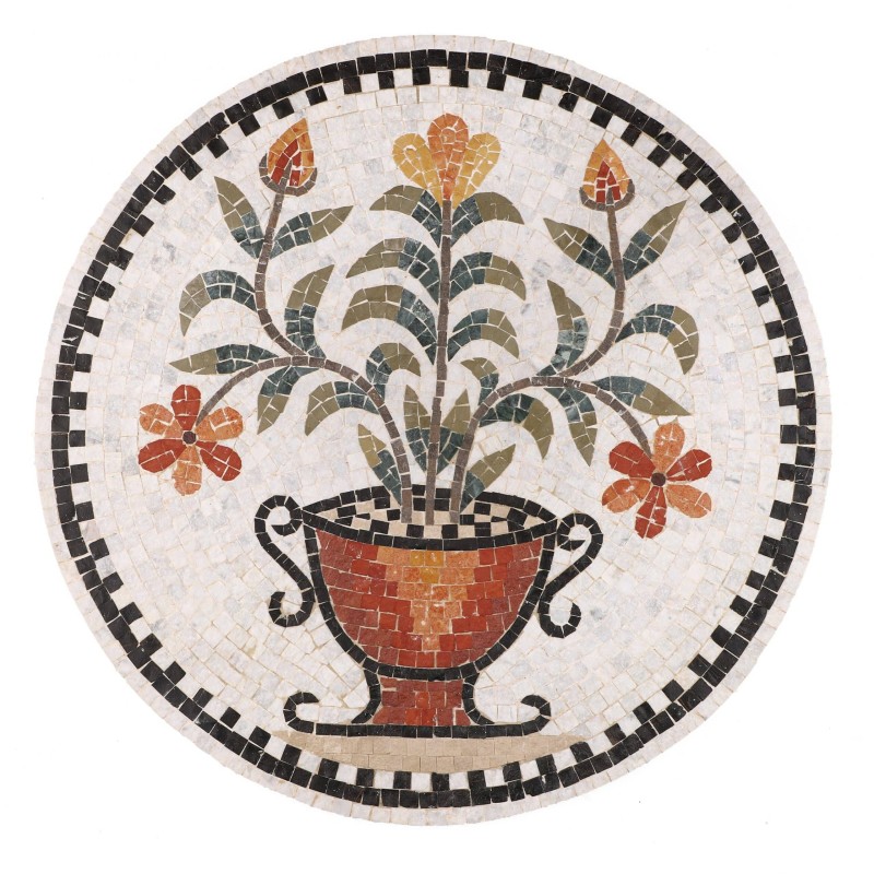 Handmade Floral Mosaic Tile Wall Art