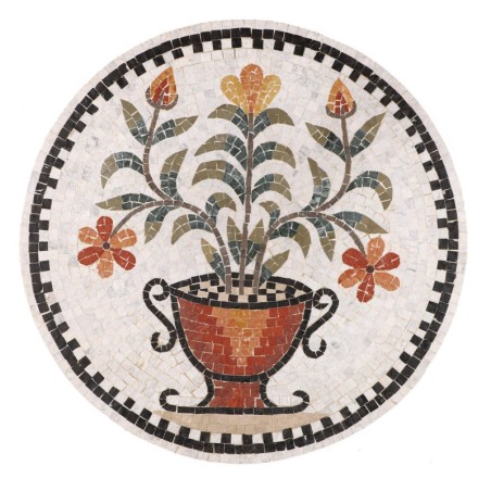 Handmade Floral Mosaic Tile Wall Art