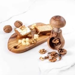 Small Olive Wood Cutting Board with Handle – Handmade Kitchen Board