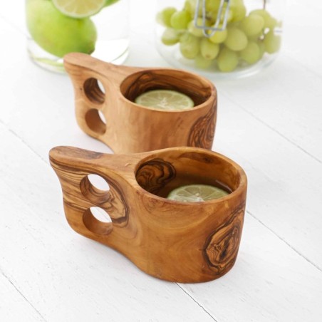Kuksa Cup Set of 2, Handmade from Olive Wood