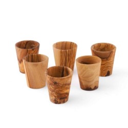 Set of 6 Handmade Wooden Shot Glasses