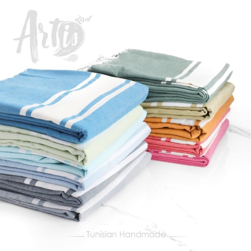 Striped Bed Sheets. Tunisian handmade Foota