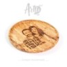 Engraved Couple Portrait on Round Wooden Board