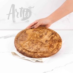 Round Charcuterie Board handmade from Olive Wood