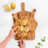 Set of 3 Olive Wood Cutting Boards with Handles