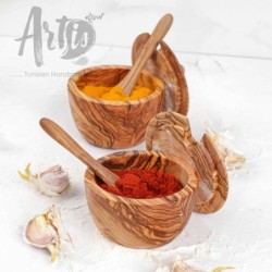 Handmade Spice Wooden Box with Spoon