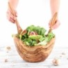 Large Olive Wood Salad Bowl with Salad Forks – Handcrafted Mediterranean Kitchen Set