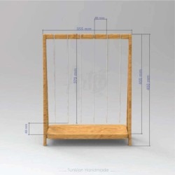 Wooden and Metal BBQ Serving Tray with 6 Skewers