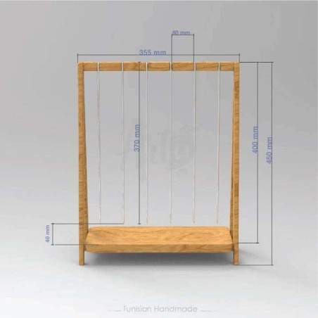 Wooden and Metal BBQ Serving Tray with 6 Skewers