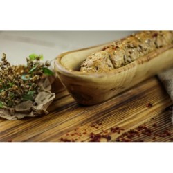 French Bread Basket Handmade from Olive Wood – Rustic Serving Bowl