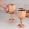 Set of 2 Wooden Goblet Made of Olive Wood – Handcrafted Natural Wine Cups
