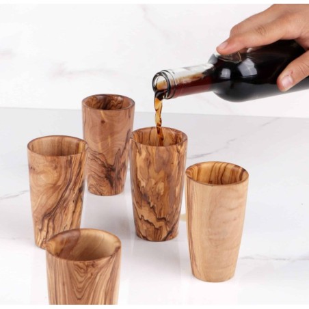 Set of 5 Wooden Drinking Cups Handmade