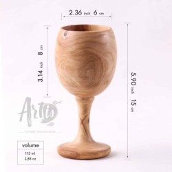 Chalice and Paten Set Handmade from Olive Wood