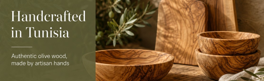Handcrafted olive wood from Tunisia