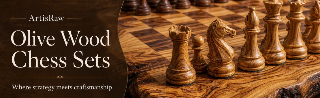 Olive wood chess sets